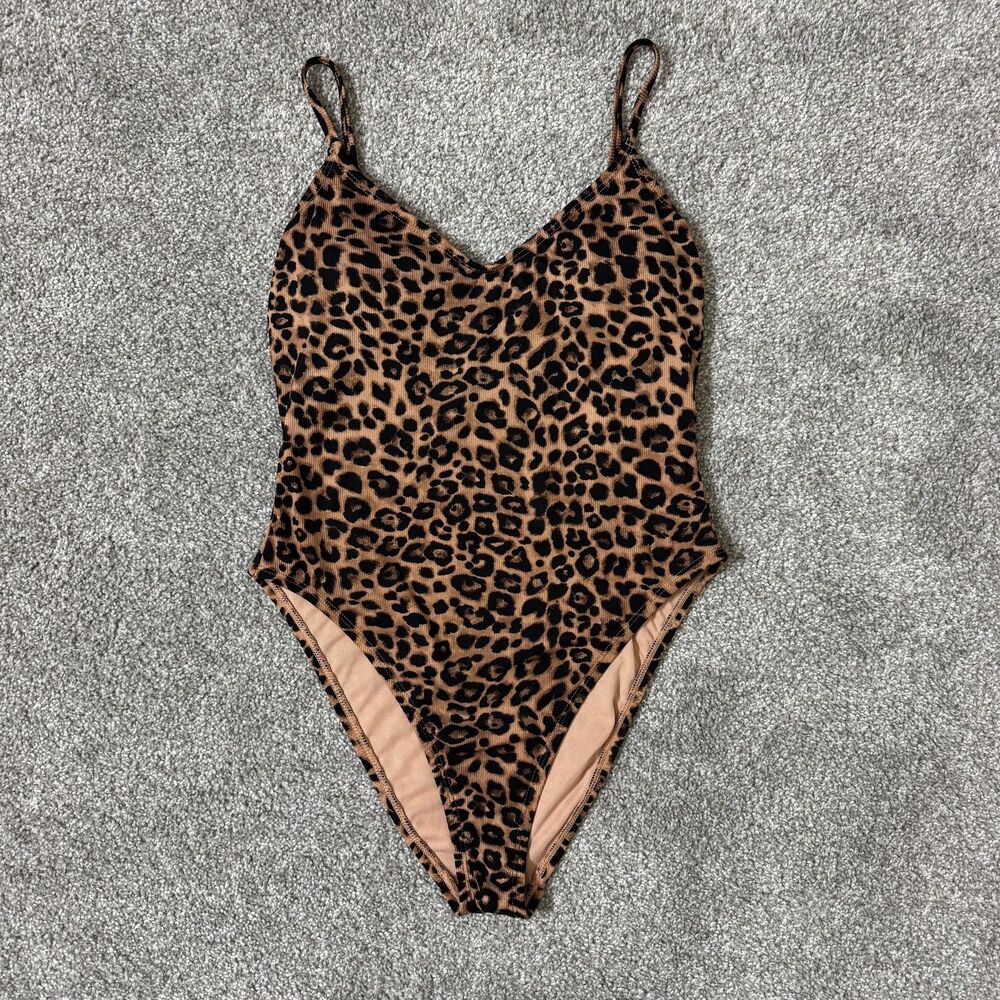 wild fable Leopard Print One-Piece Swimsuit in Tan and Black